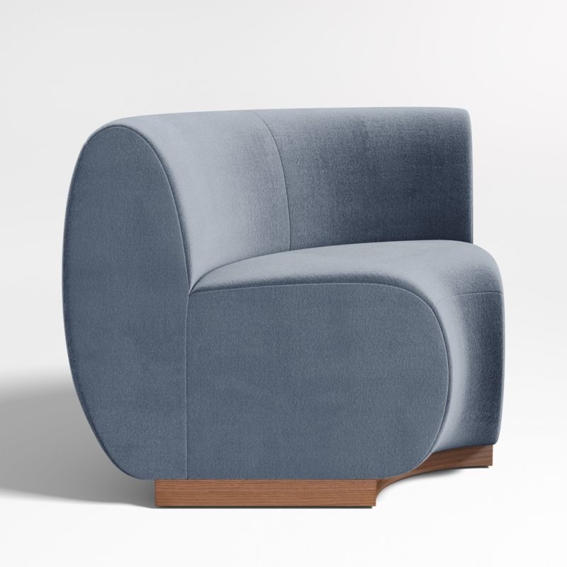 Leandro Slate Grey Rounded Corner Dining Banquette Chair - Image 1