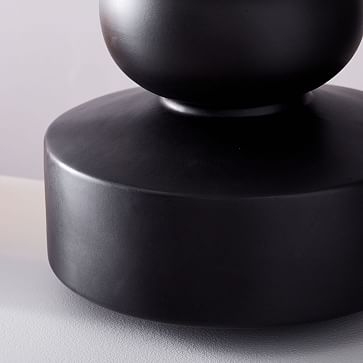Modern Totem Table Lamp, Wide, Black, Set of 2 - Image 2