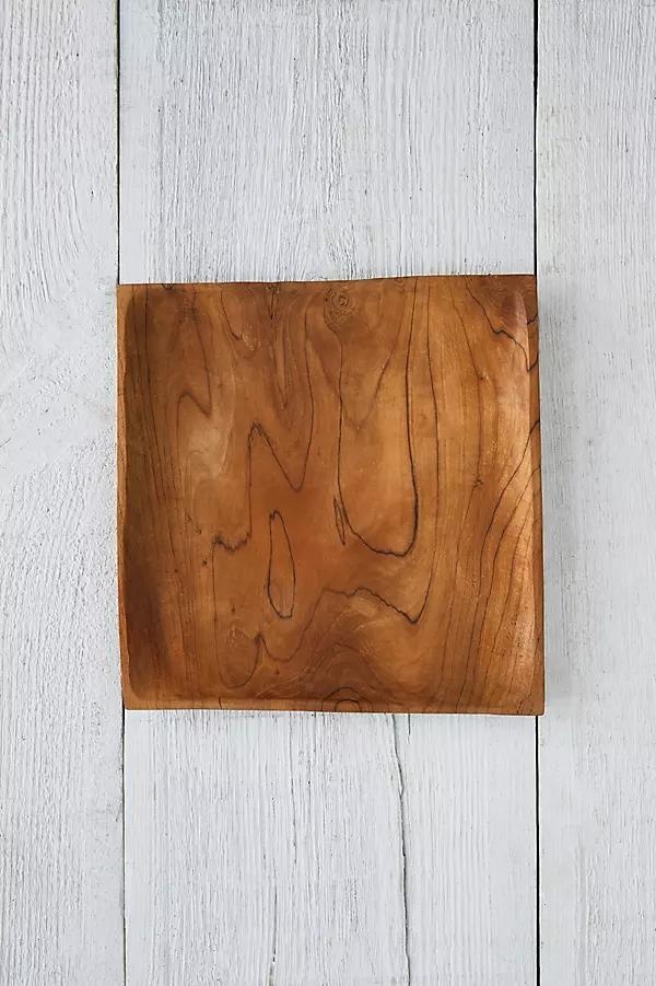Square Teak Root Salad Plate - Image 0
