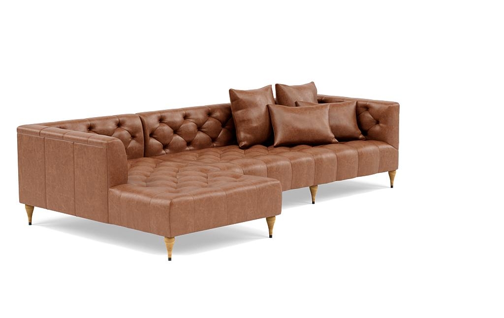Ms. Chesterfield Leather Sectional Sofa with Left Chaise by Apartment Therapy - Image 1