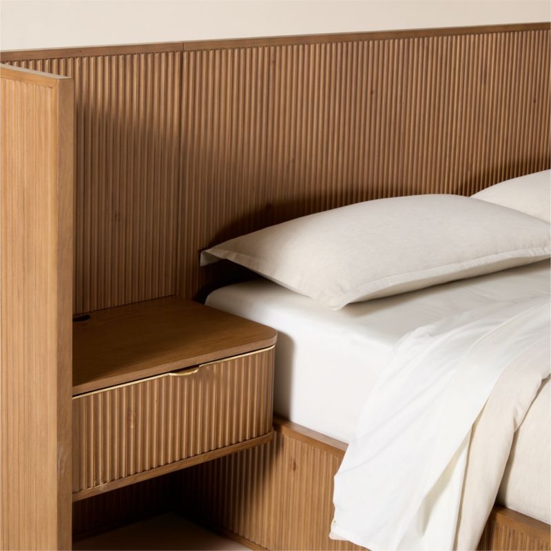 Davison Fluted Wood King Bed with Nightstands - Image 3