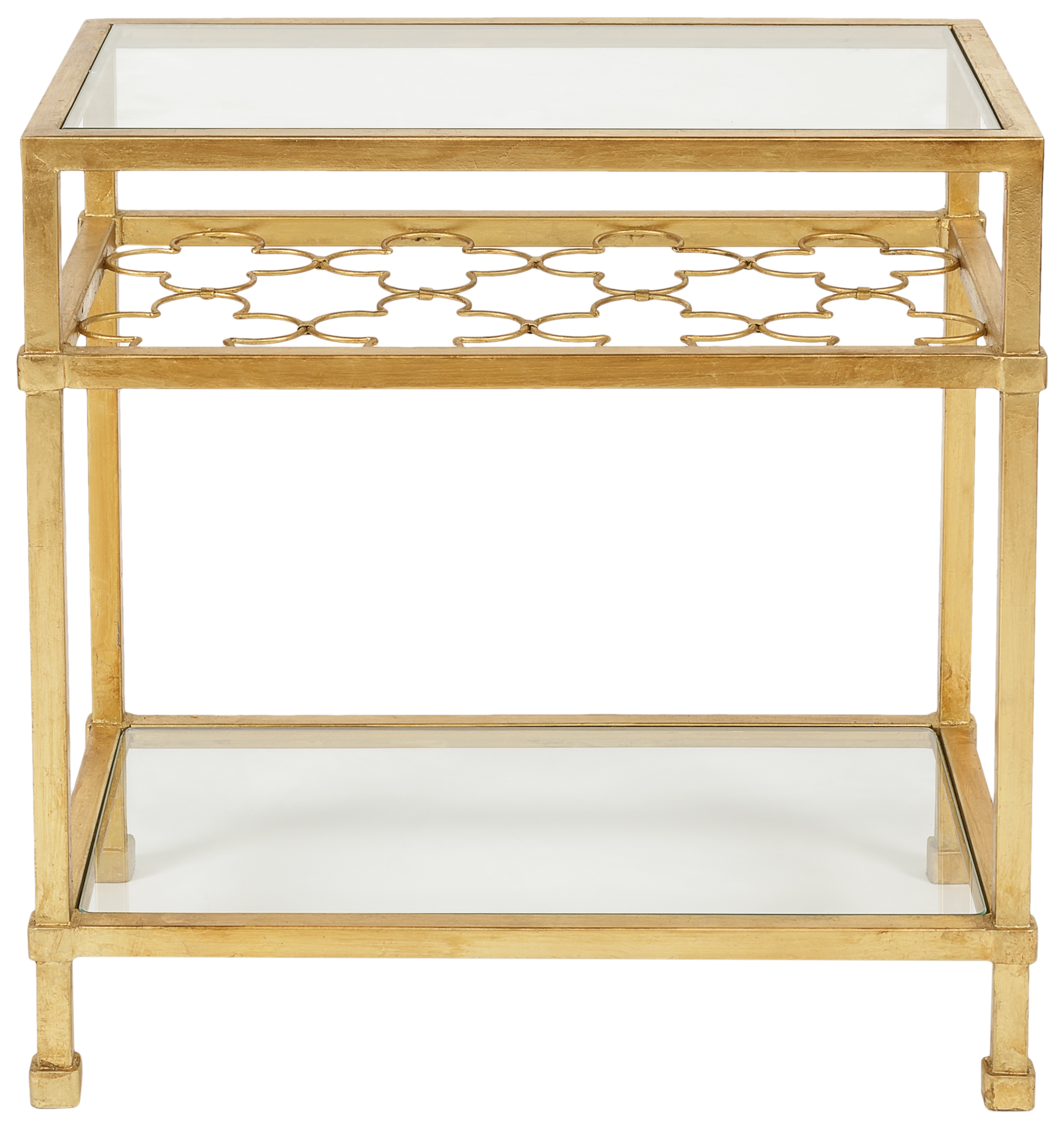 Hanzel Glass Side Table - Gold - Safavieh - Image 0
