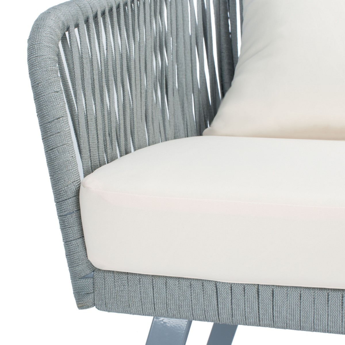 Jorda 4 Pc Rope Living Set - Grey/Beige - Safavieh - Image 4