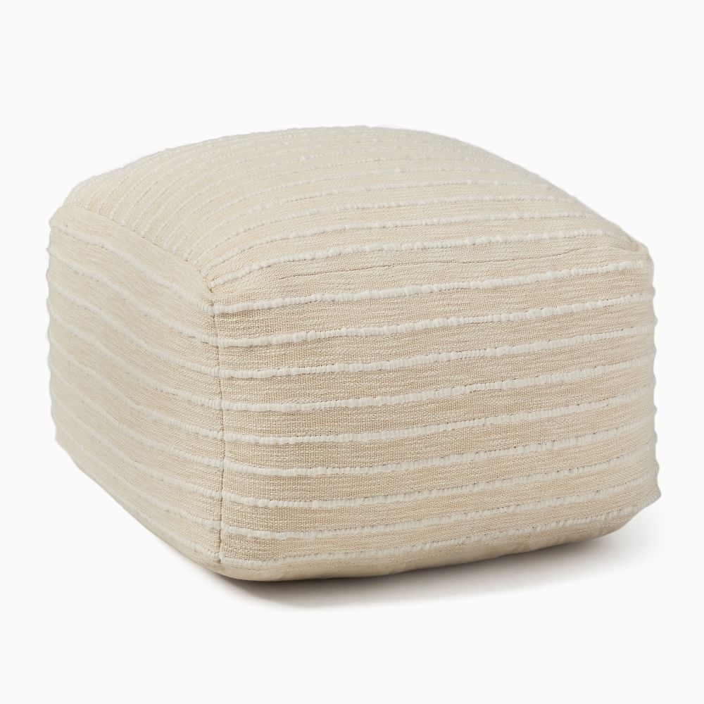 Soft Corded Pouf, Natural, 22"x22"x13" - Image 0