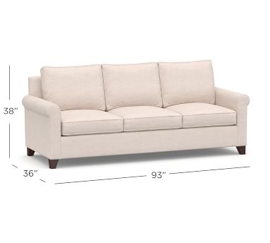 Cameron Roll Arm Upholstered Side Sleeper Sofa, Polyester Wrapped Cushions, Performance Brushed Basketweave Chambray - Image 3