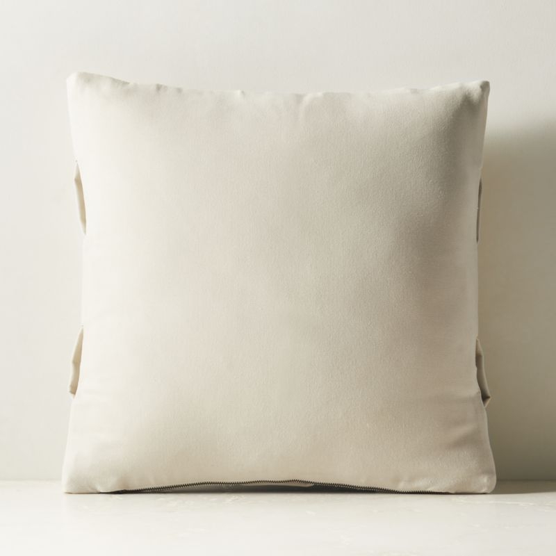 Jabas Warm White Woven Leather Throw Pillow Cover 20"x20" - Image 1