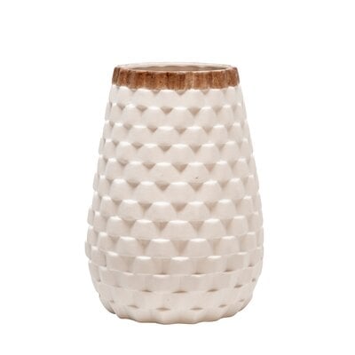 White 9" Ceramic Table Vase - Image 0
