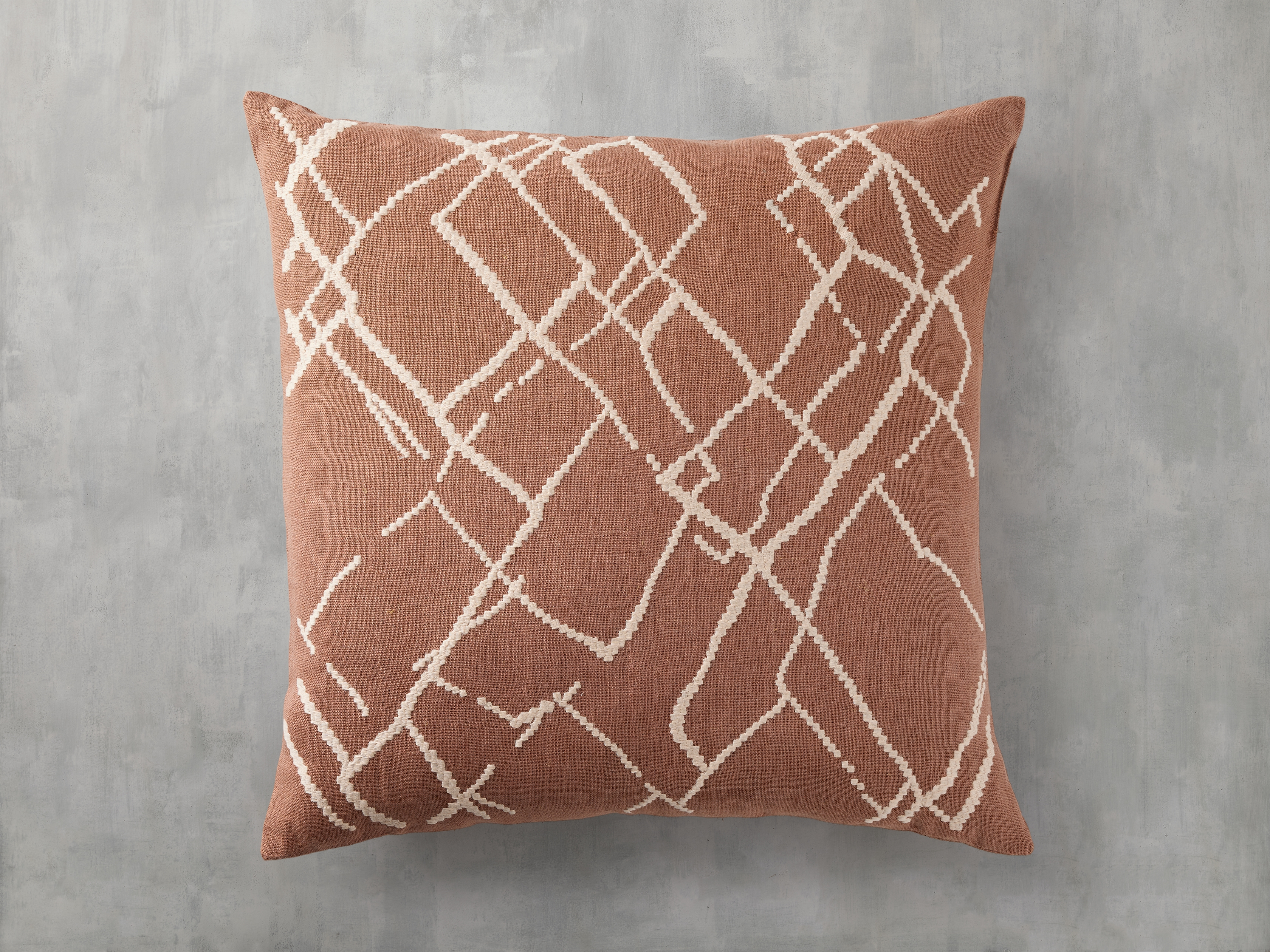 Shae Pillow Cover in Linen Red  Russet - Image 0
