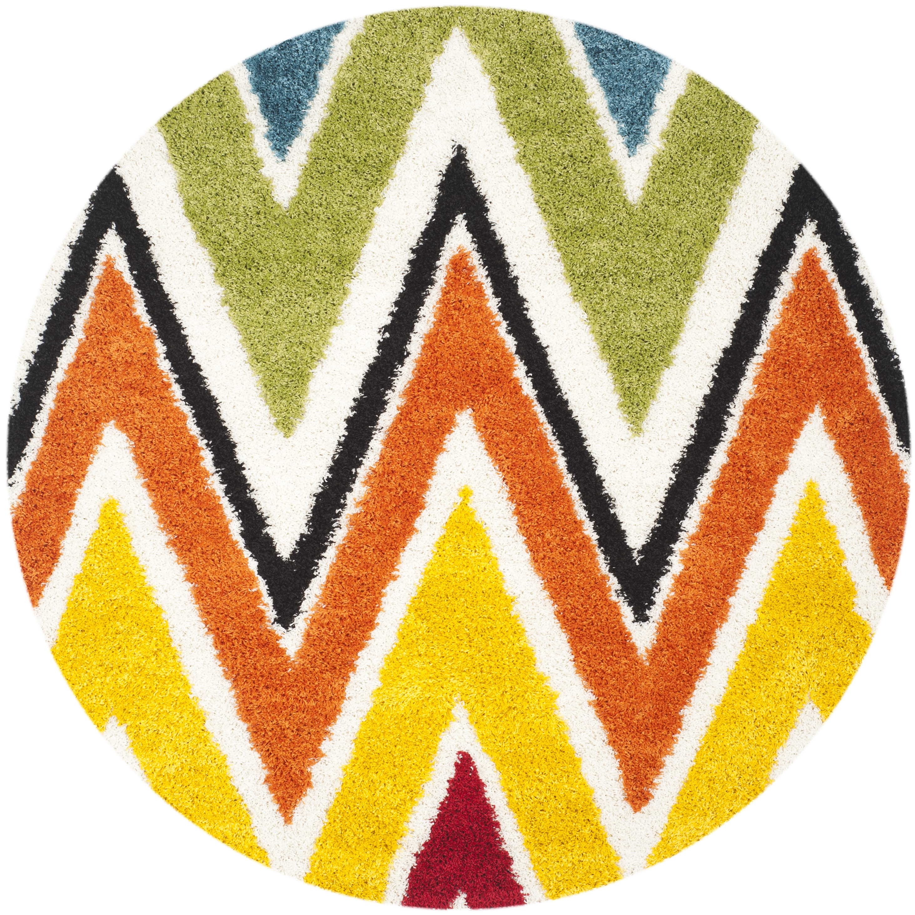 Arlo Home Woven Area Rug, SGK567A, Ivory/Multi,  6' 7" X 6' 7" Round - Image 0