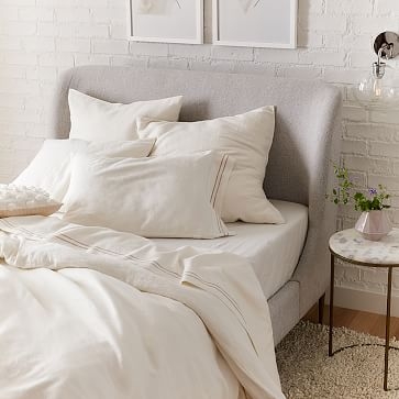 Lana Upholstered Bed, Full, Luxe Boucle, Stone White, Light Bronze - Image 2