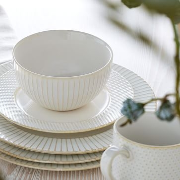 Textured Dinnerware, Set of 16, White - Image 3