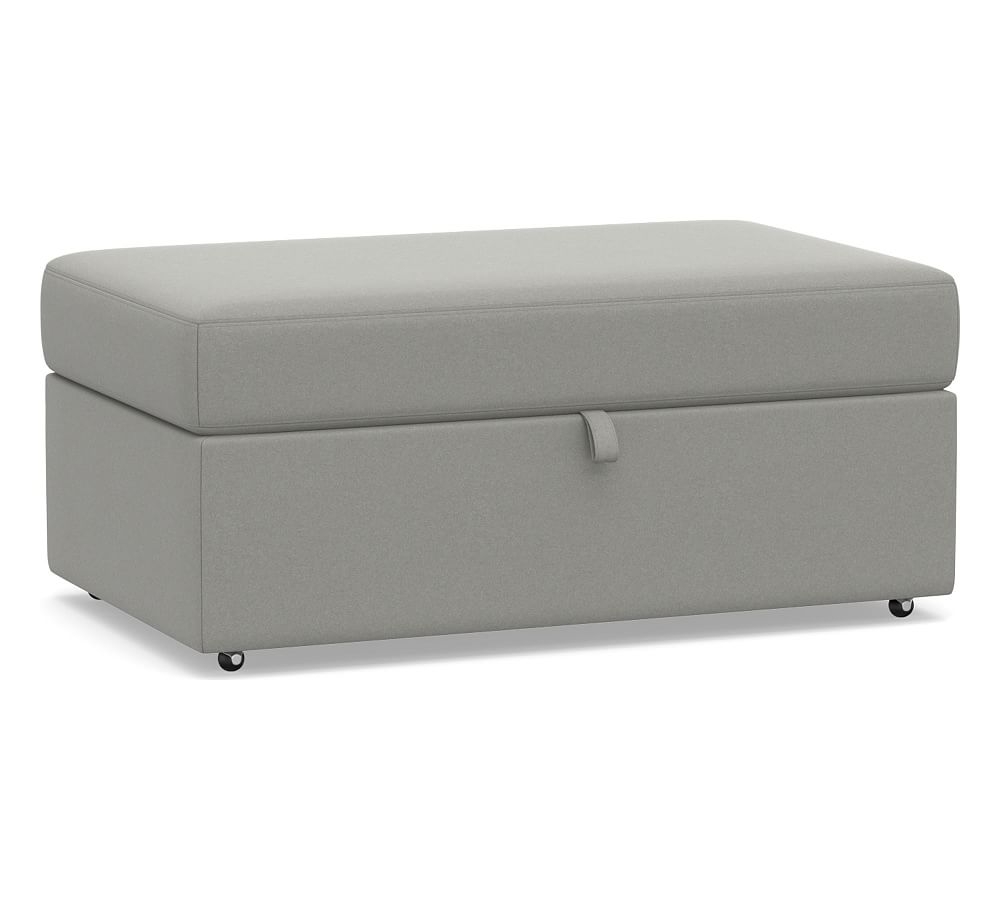 Big Sur Upholstered Storage Ottoman with Pull Out Table, Down Blend Wrapped Cushions, Performance Everydaysuede(TM) Metal Gray - Image 0