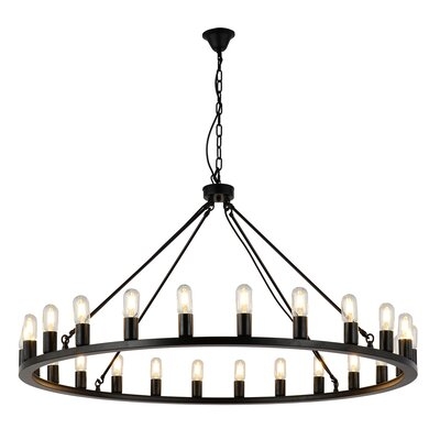Wicklund 24 - Light Candle Style Wagon Wheel Chandelier - Image 0