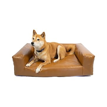 Blvd Dog Bed, Savannah Saddle Leather, Small - Image 1