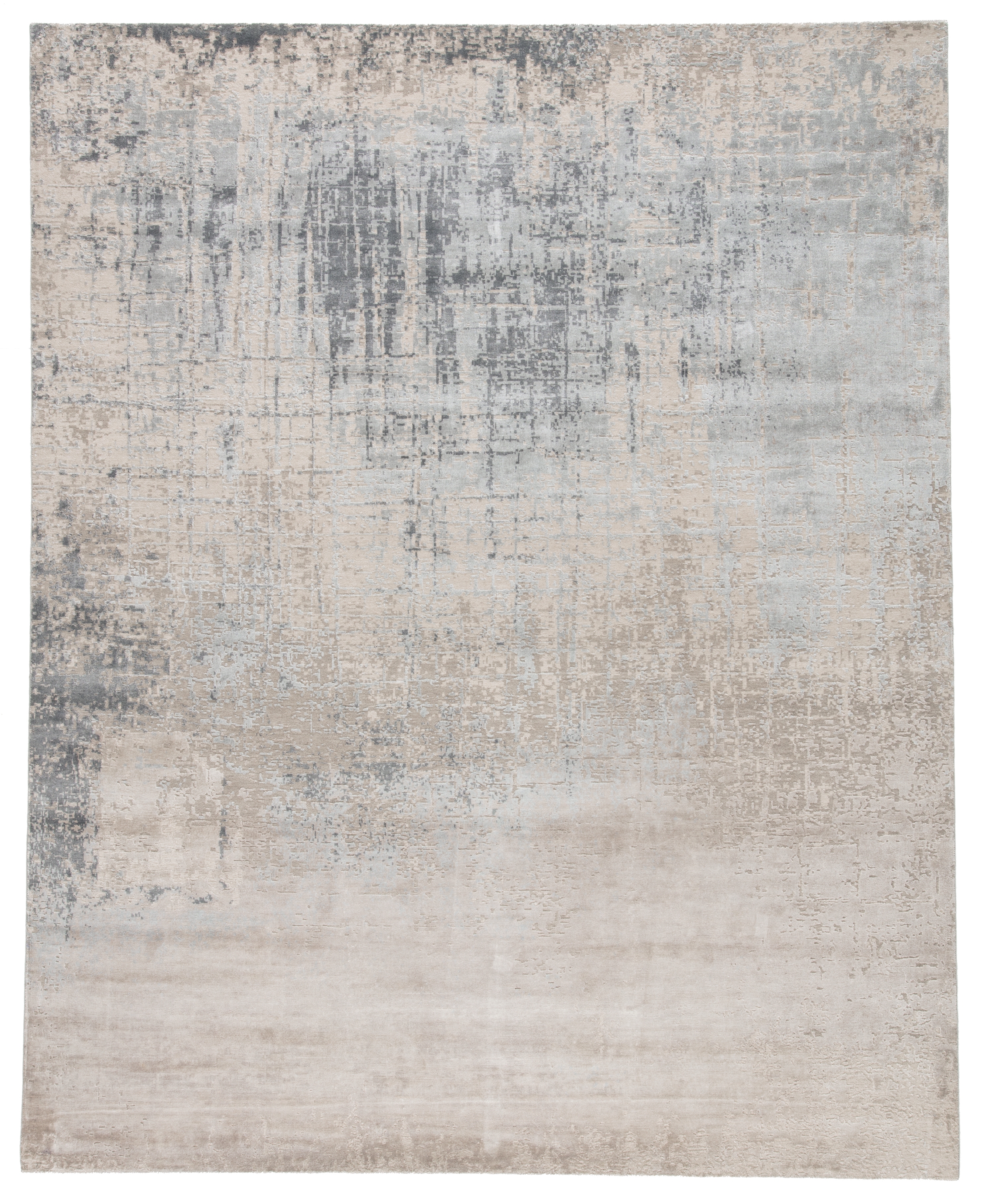 Parvat Hand-Knotted Abstract Gray/ Taupe Area Rug (10'X14') - Image 0