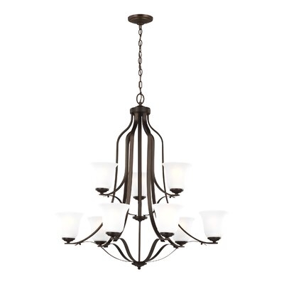 Burhall 9-Light Shaded Tiered Chandelier - Image 0