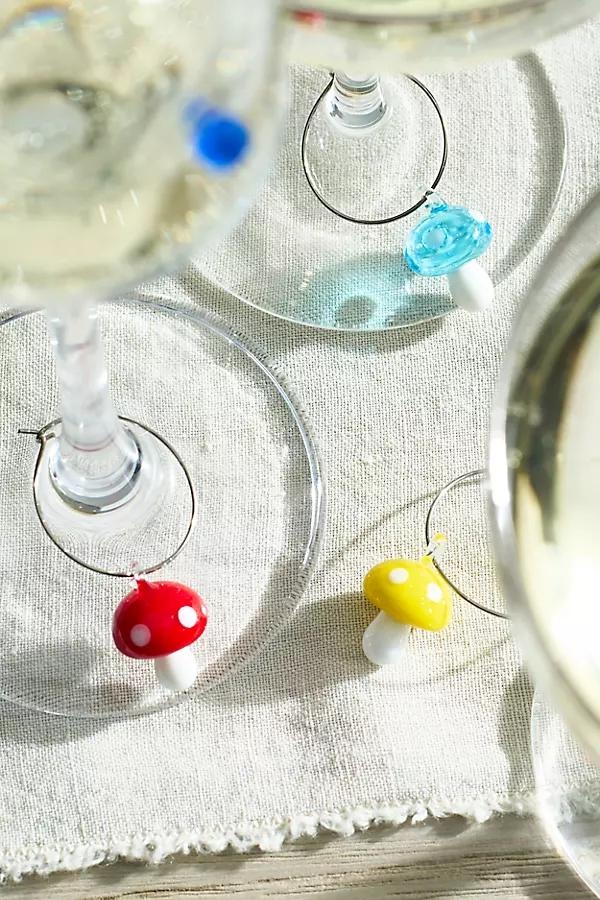 Mushroom Wine Charms, Set of 6 - Image 0