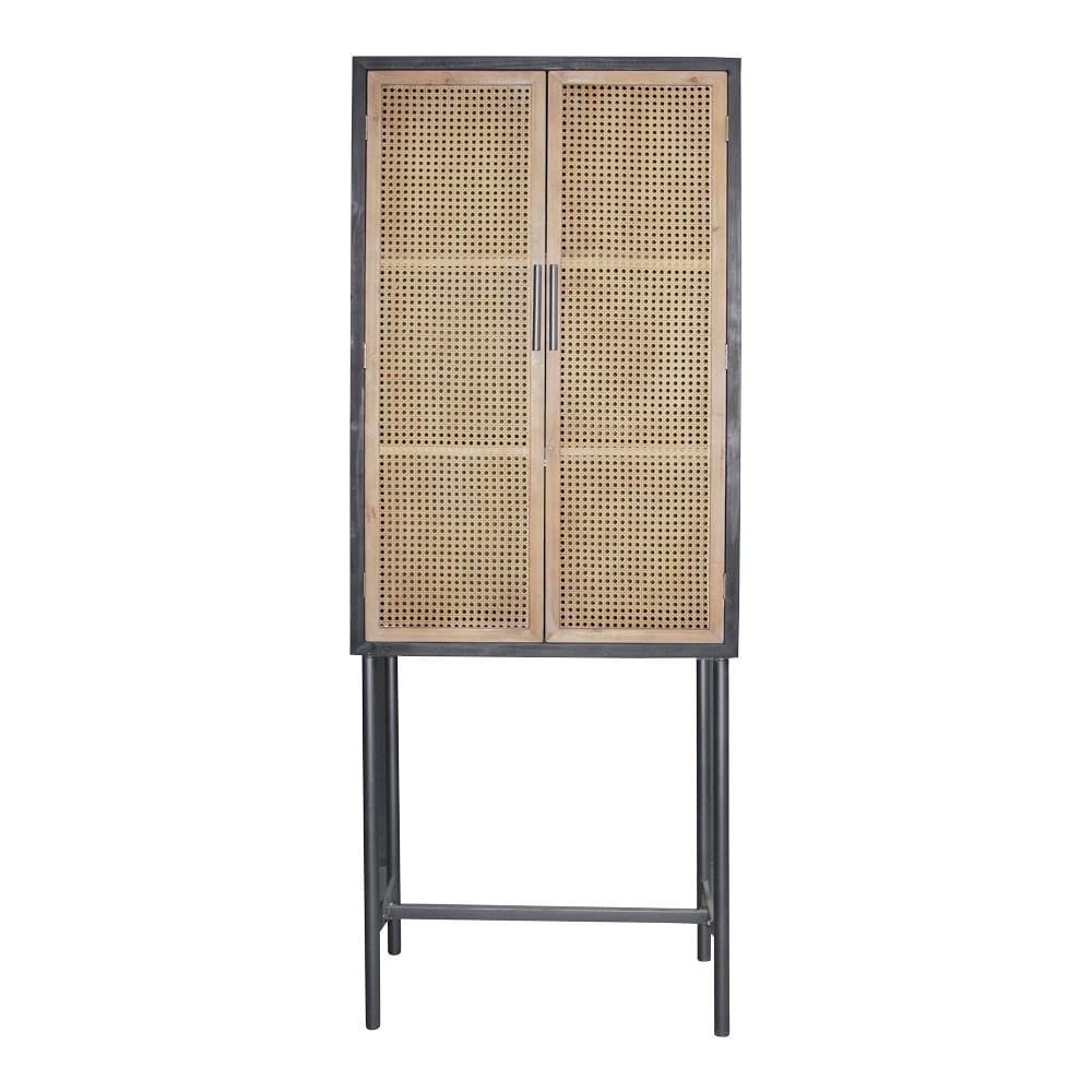 Tall Woven Cabinet,Rattan Doors, Solid Fir Frame, MDF Panels, - Image 0