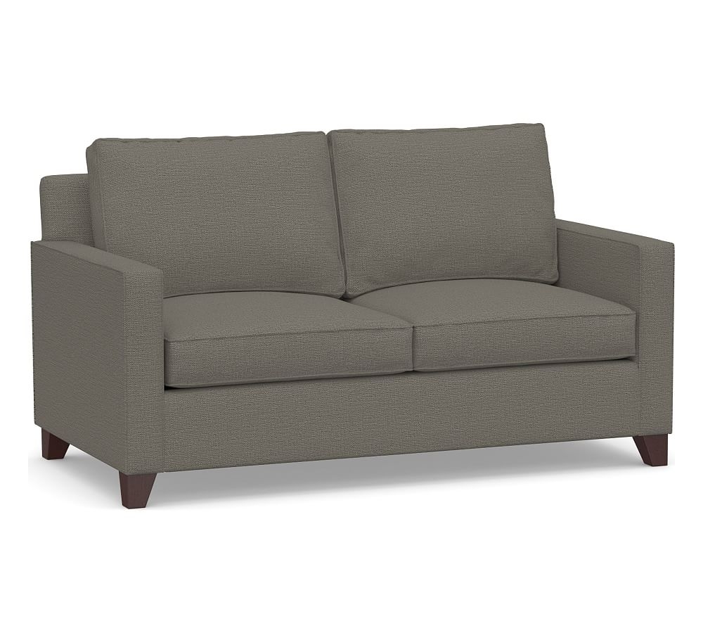 Cameron Square Arm Upholstered Loveseat 73", Polyester Wrapped Cushions, Chunky Basketweave Metal - Image 0