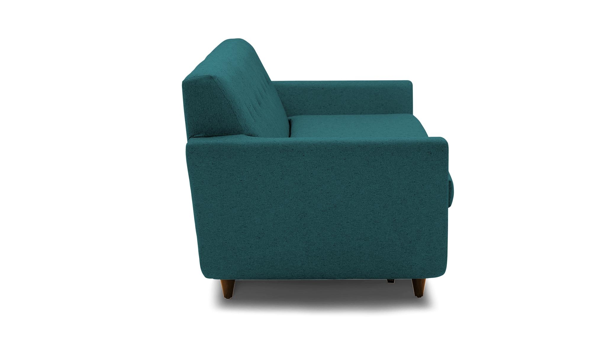 Blue Hughes Mid Century Modern Sleeper Sofa - Royale Peacock  - Mocha - Image 2
