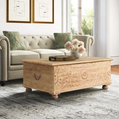 Harleen Solid Wood Lift Top Coffee Table with Storage - Image 0