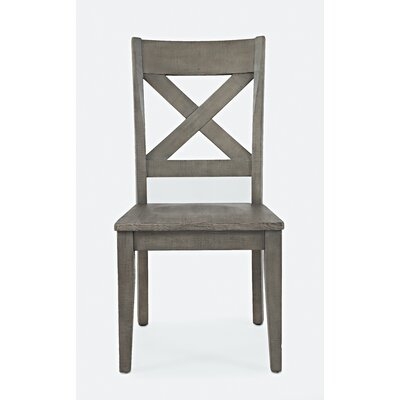 Jarod Solid Wood Cross Back Side chair in Grey (Set of 2) - Image 0