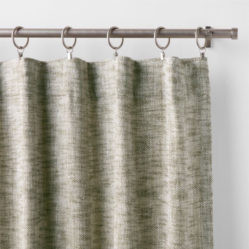 EUROPEAN FLAX ™-Certified Textured Linen Burnt Green Blackout Window Curtain Panel 48"x120" - Image 1