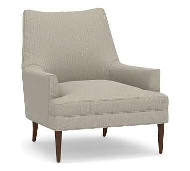 Reyes Upholstered Armchair, Polyester Wrapped Cushions, Chenille Basketweave Pebble - Image 0