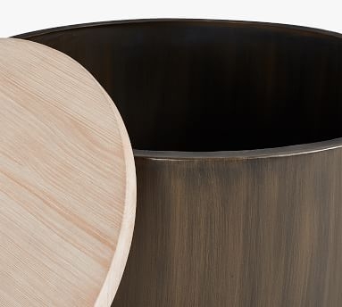 Gilman Round Storage Coffee Table, Desert Pine, 30"L - Image 1