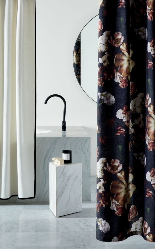 Capri Organic Cotton White with Black Border Shower Curtain 72" - Image 6