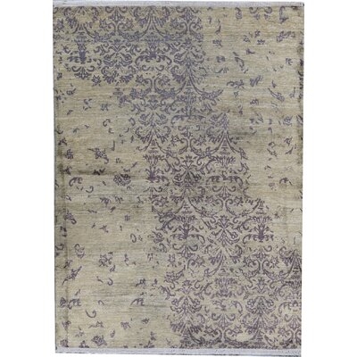 One-of-a-Kind Hand-Knotted Beige 4'9" x 6'5" Area Rug - Image 0