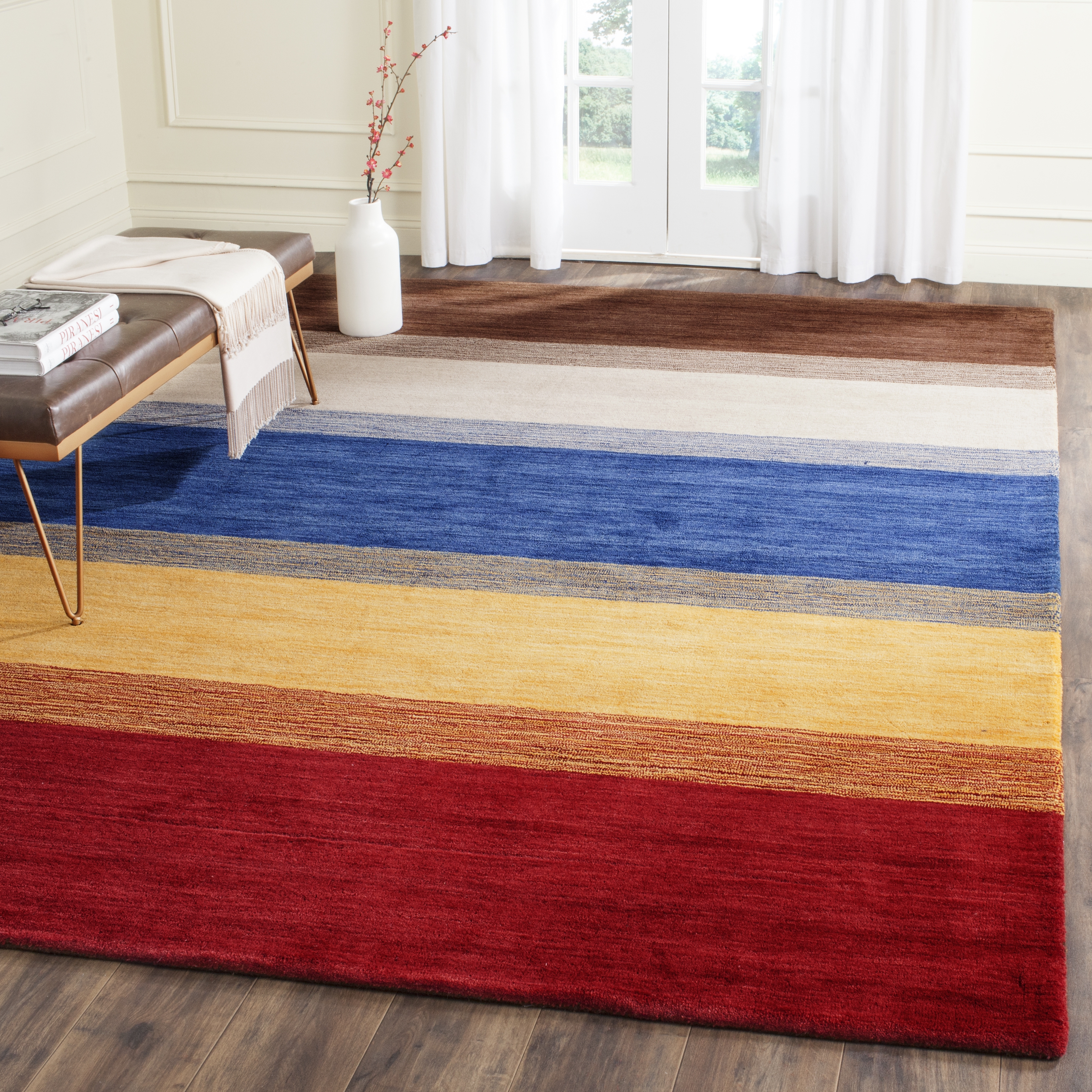 Arlo Home Hand Loomed Area Rug, HIM581A, Orange/Multi,  8' 9" X 12' - Image 1