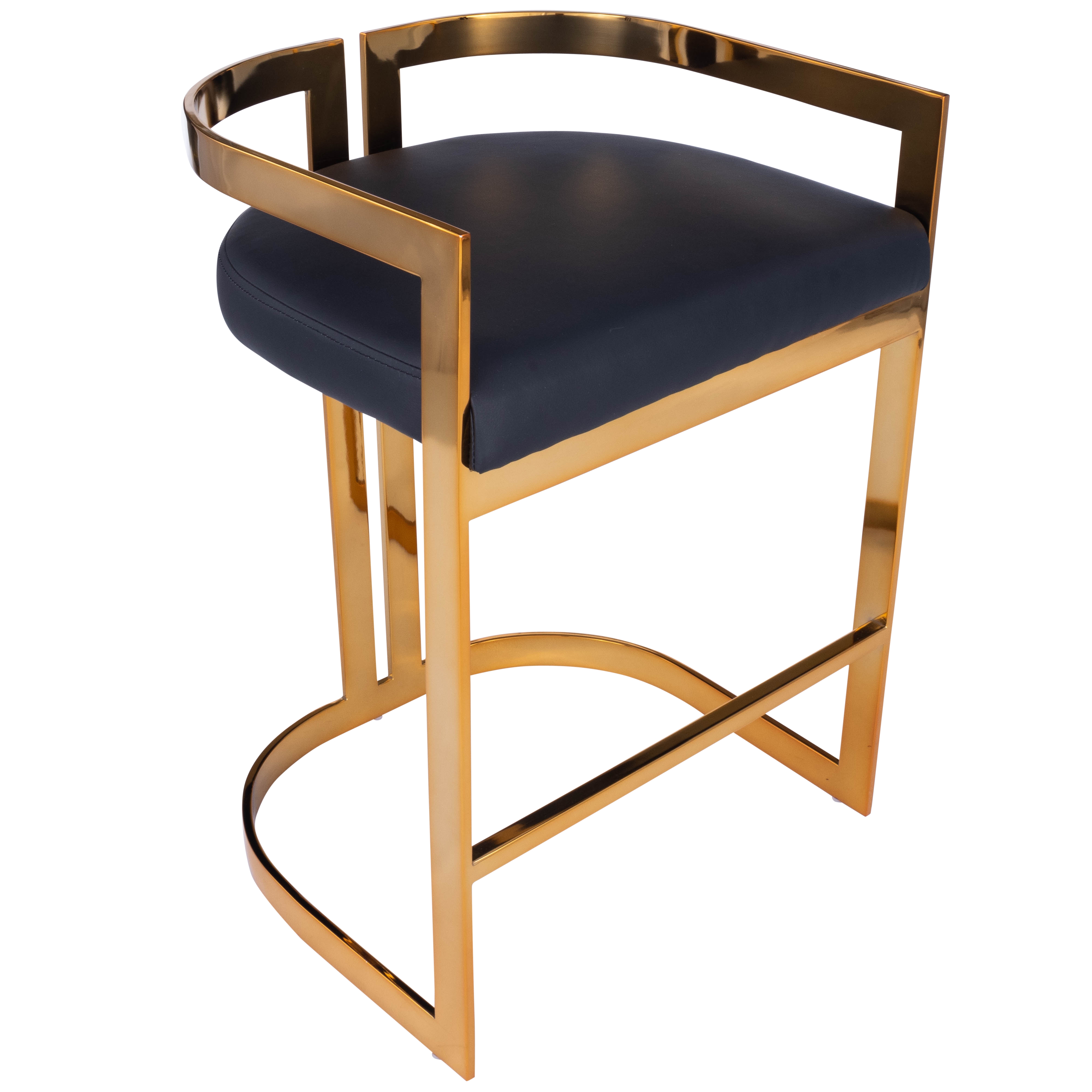 Clarence Black Leather Counter Stool - Image 0