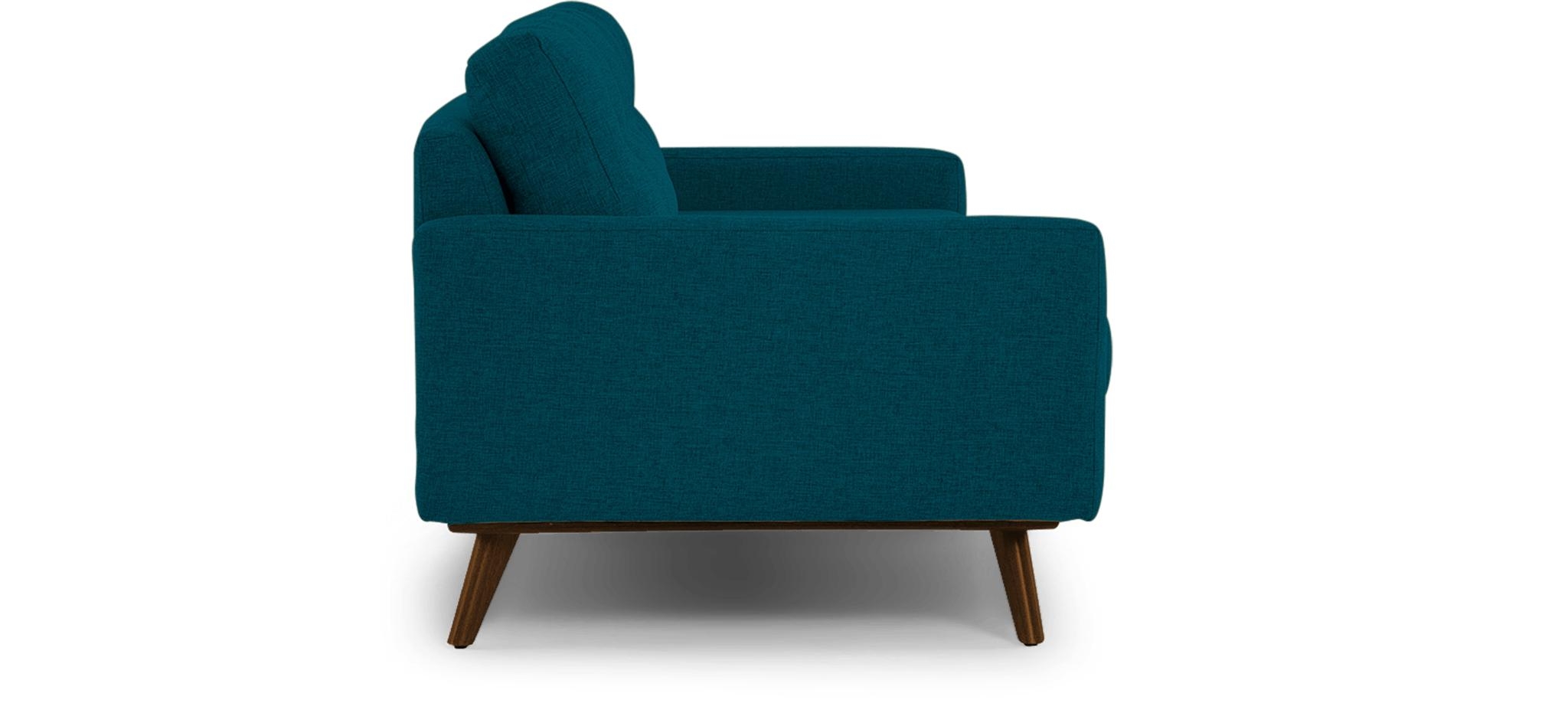 Blue Hopson Mid Century Modern Grand Sofa - Key Largo Zenith Teal - Mocha - Image 2