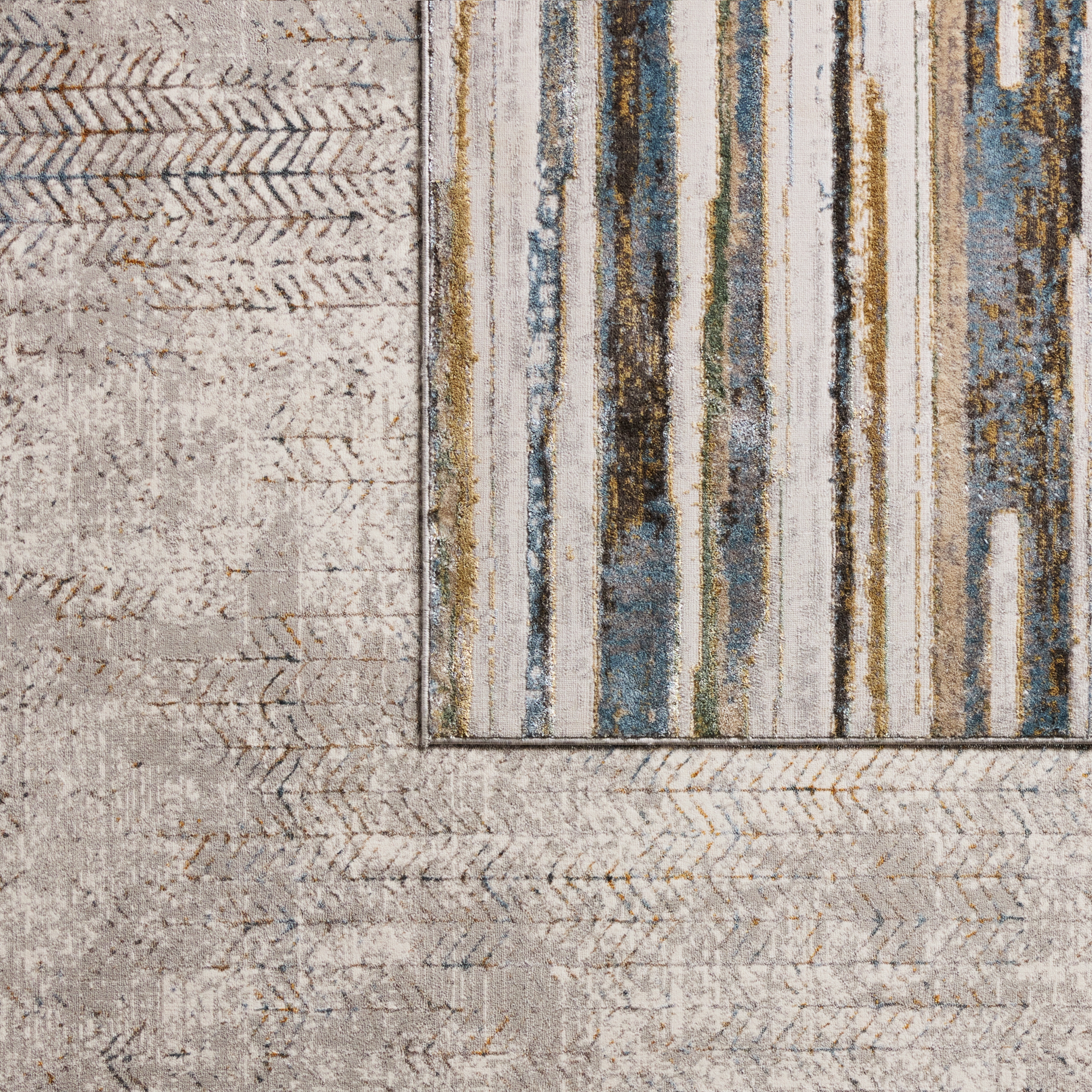 Vibe by Fioro Striped Multicolor/ Cream Area Rug (6'7"X9'6") - Image 5