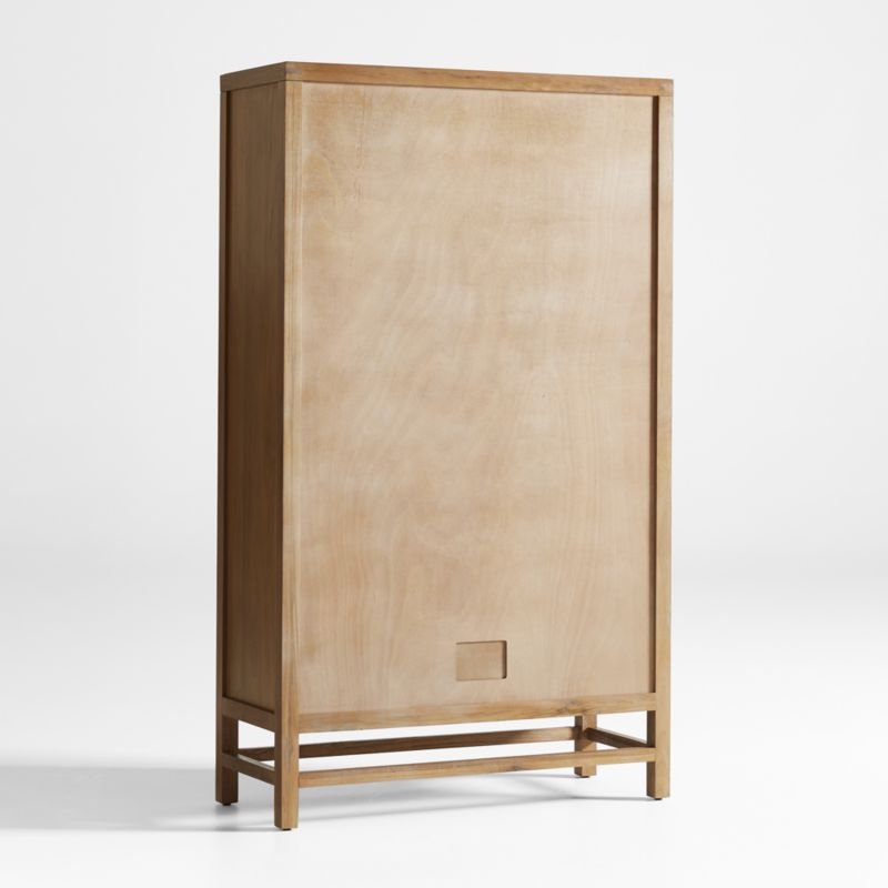 Blake Light Brown Teak and Rattan 2-Door Storage Cabinet - Image 5