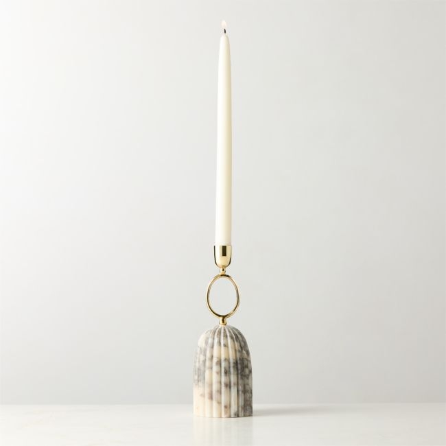 Cupola Viola Marble Taper Candle Holder Tall - Image 0