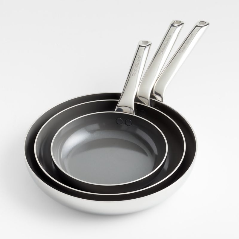 Crate & Barrel EvenCook Core ® Ceramic Non-Stick Fry Pans, Set of 3 - Image 2