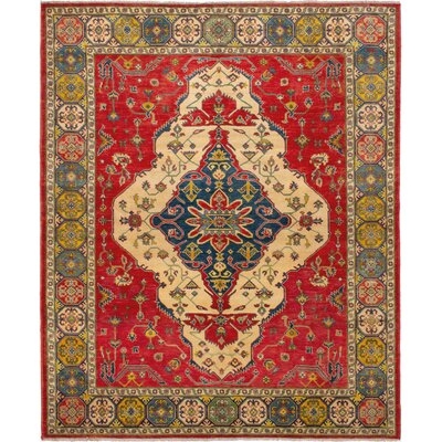 One-of-a-Kind Aryanna Hand-Knotted Red 8'1" x 9'9" Wool Area Rug - Image 0