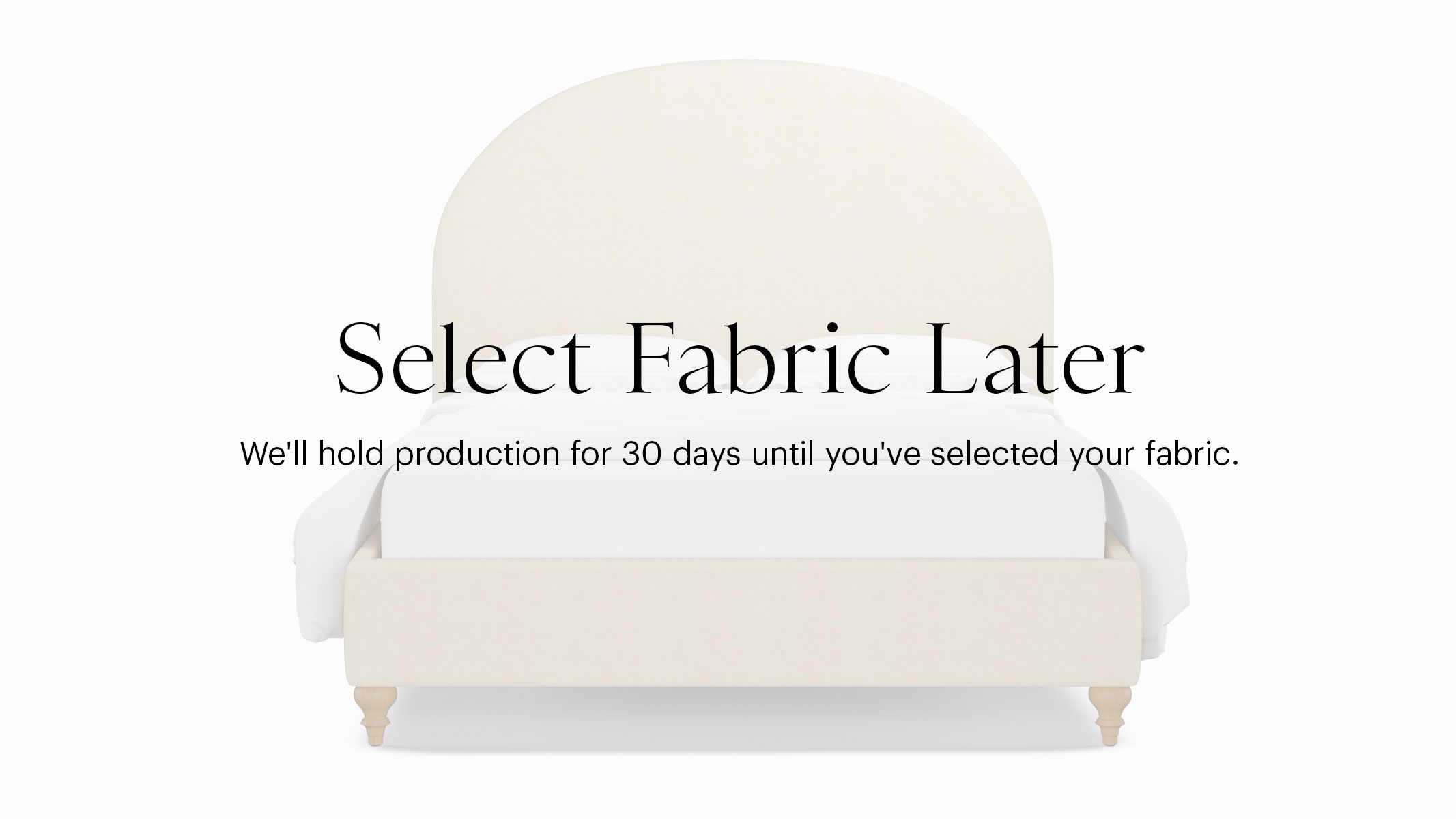 Demilune Bed, Buy Now, Decide Later, Natural Traditional Turned Leg, King - Image 0