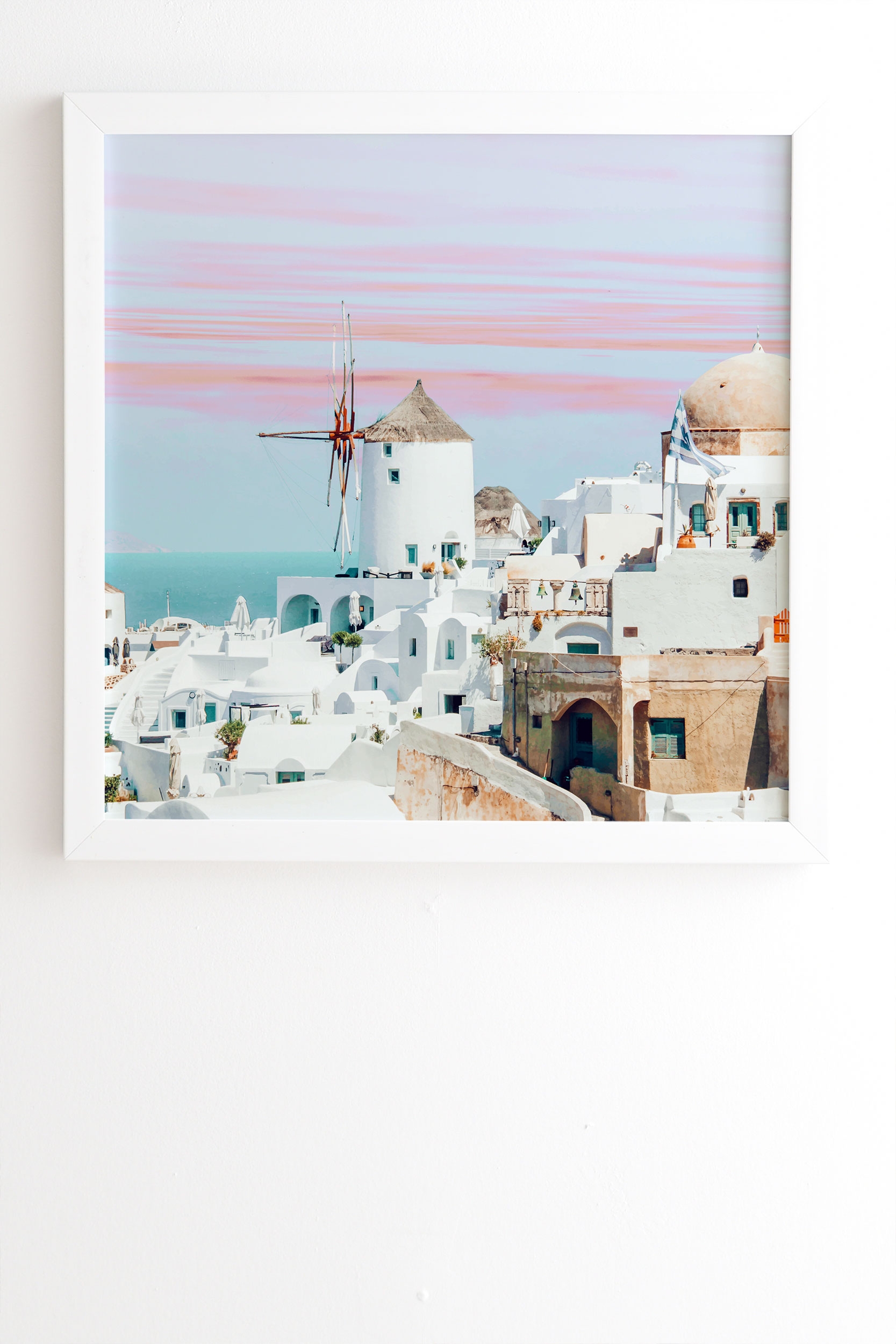 Scenic Greece by 83 Oranges - Framed Wall Art Basic White 11" x 13" - Image 1