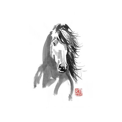 Horse in the Wind by Péchane - Wrapped Canvas Print - Image 0