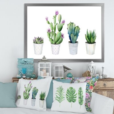 Cactus Succulent Aloe Vera Home Plants In The Pots - Farmhouse Canvas Wall Art Print-FDP35326 - Image 0