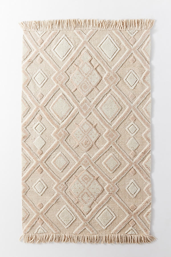 Handwoven Linah Shag Rug By Anthropologie in Beige Size 5X8 - Image 0