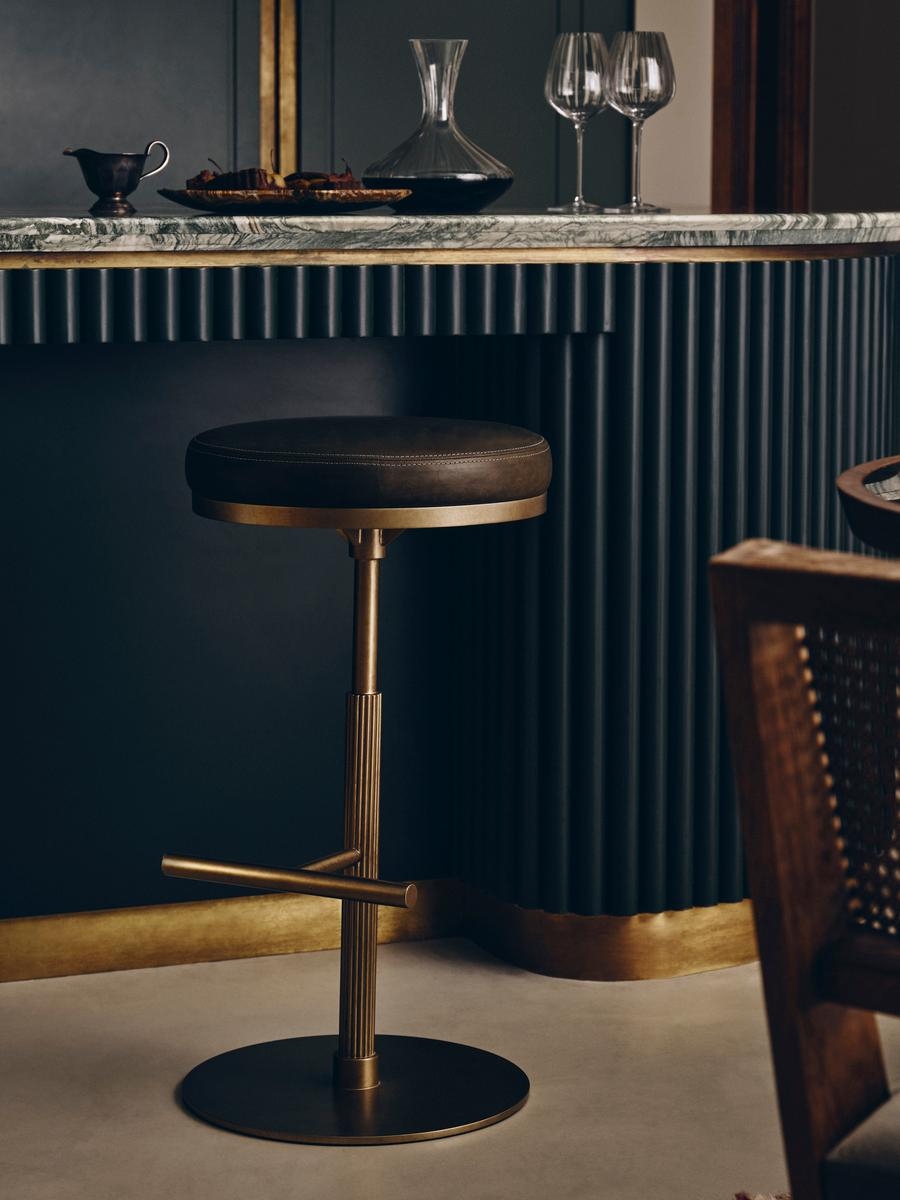 Wardell Barstool, Leather, Moss, US - Image 0