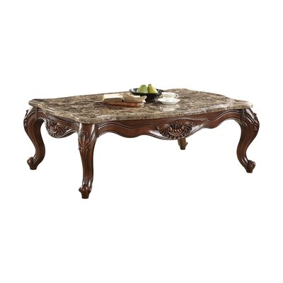 Coffee Table In Marble & Cherry Oak - Image 0