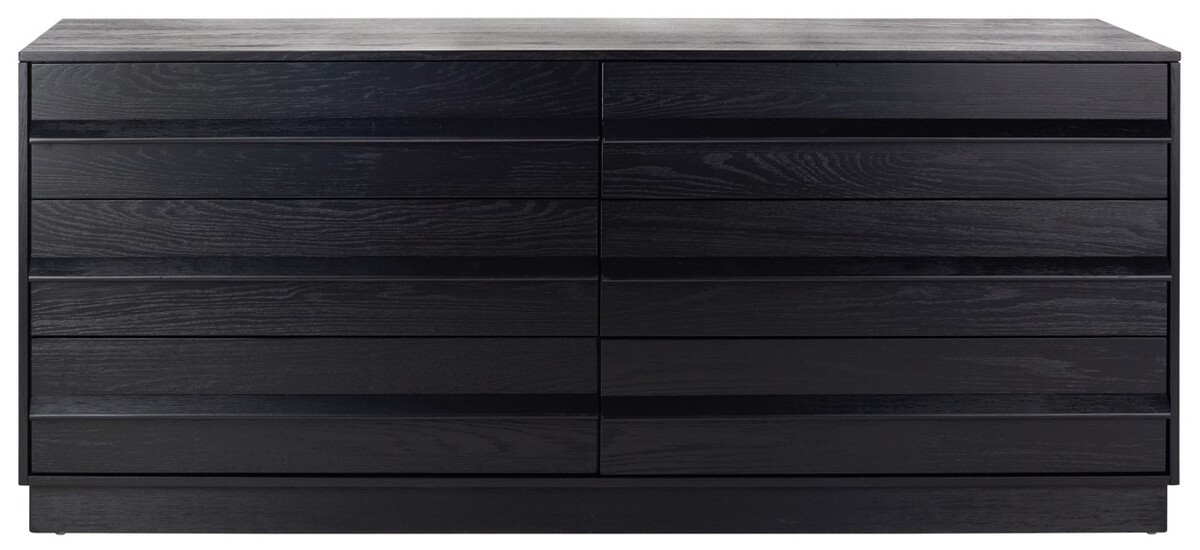 Deirdra 6 Drawer Wood Dresser - Black - Image 0