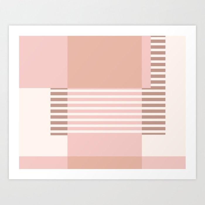 Marfa Abstract Geometric Print In Pink Art Print by Becky Bailey - MEDIUM - Image 0