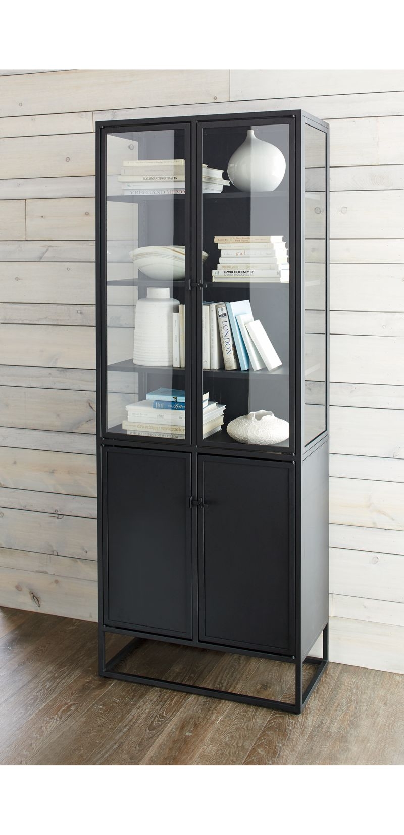 Casement Black Tall Storage Cabinet - Image 3