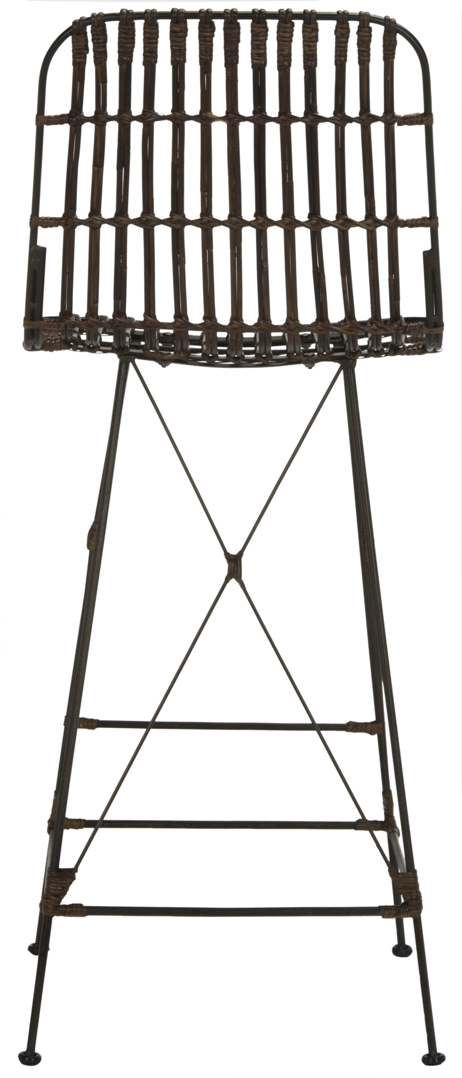 Minerva Wicker Bar Stool - Croco Brown - Safavieh - Image 5